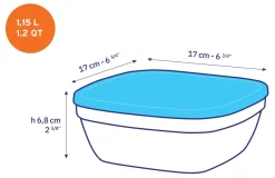 Professionnels De La Restauration|Boîtes Carrées>Duralex Freshbox - Boite de conservation carrée couvercle bleu 1,15L