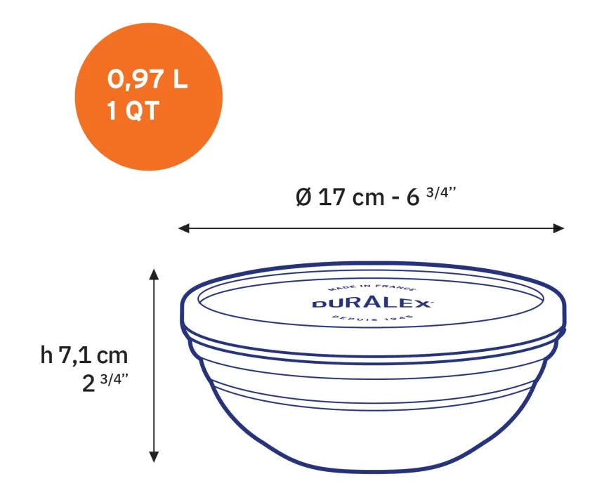 Professionnels De La Restauration|Boîtes Rondes>Duralex Freshbox - Boite de conservation ronde couvercle bleu 97cl