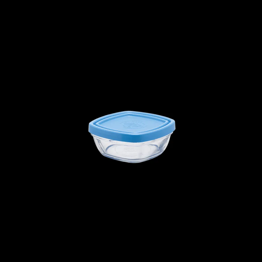 Boîtes Carrées>Duralex Freshbox - Boite de conservation carrée couvercle bleu 15cl