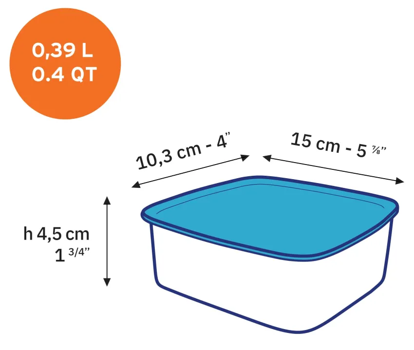 Professionnels De La Restauration|Boîtes Rectangulaires>Duralex Freshbox - Boite de conservation rectangulaire couvercle blanc 39cl