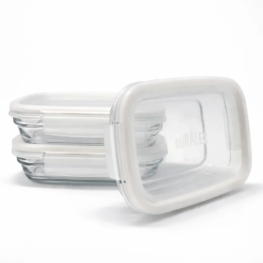 Boîtes Rectangulaires|Boîtes Étanches>Duralex Freshbox - Boite de conservation à ailette couvercle blanc 0.8L