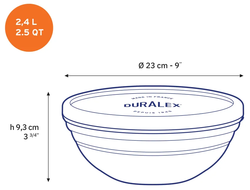 Professionnels De La Restauration|Boîtes Rondes>Duralex Freshbox - Boite de conservation ronde couvercle blanc 2,4L