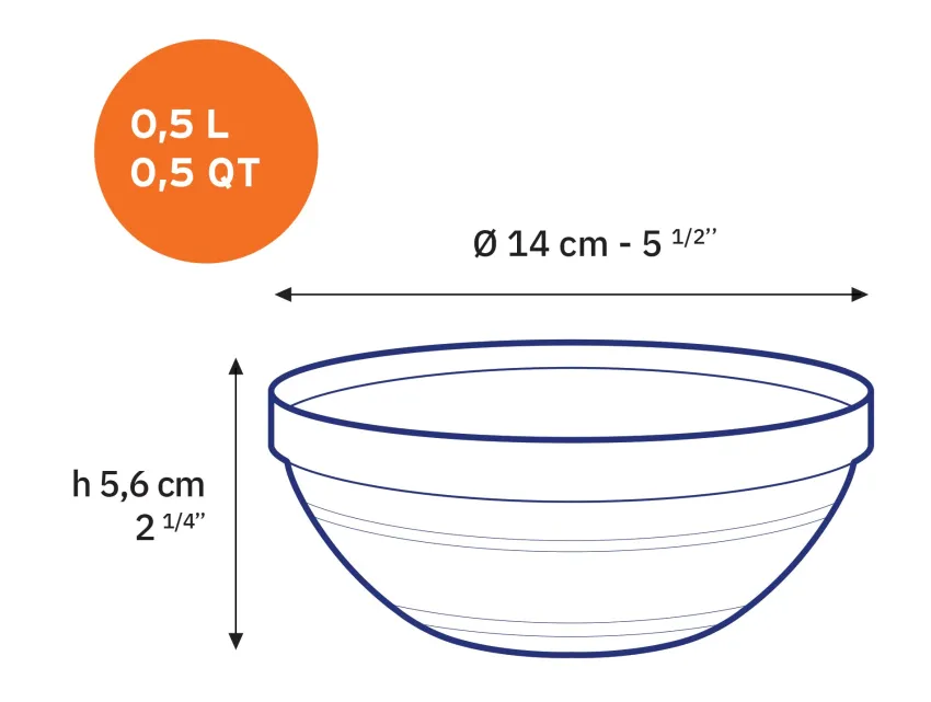 Professionnels De La Restauration|Saladiers>Duralex Le Gigogne - Saladier en verre transparent 50 cl - 14 cm
