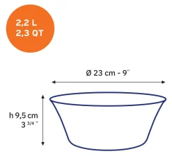 Professionnels De La Restauration|Saladiers>Duralex Lys - Saladier en verre - Bleu Marine - 23cm - 2,2l