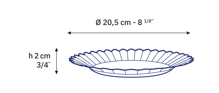 Professionnels De La Restauration|Assiettes>Duralex Picardie - Assiettes à dessert transparente x6 - 20,5cm