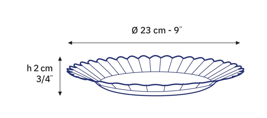 Professionnels De La Restauration|Assiettes>Duralex Picardie - Assiettes x6 - 23cm - bleu marine